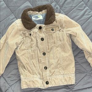 OshKosh B'gosh Beige Corduroy Jacket with Dark Brown Collar